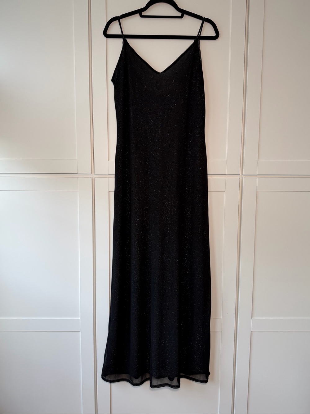 Vintage 90’s Onyx Nite Black Sparkly Glitter Whimsigoth Formal Maxi Dress Gothic